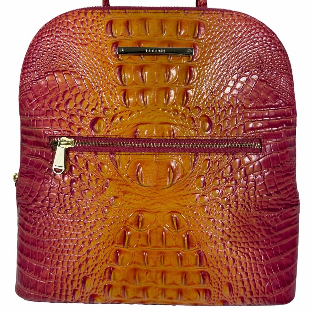 Brahmin Felicity Melbourne Leather Backpack Passion Fruit Sunset - Picture 8 of 12